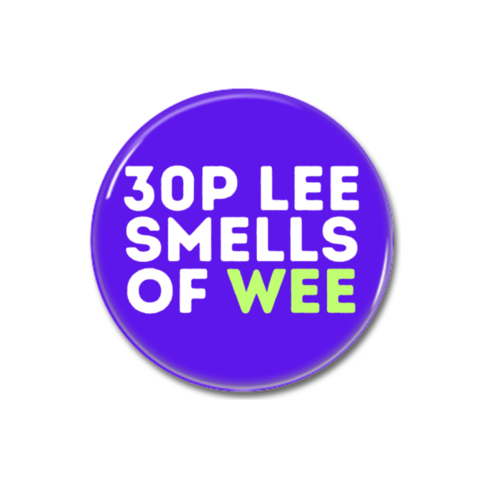 30p LEE Button Pin Badge Wokerati Party