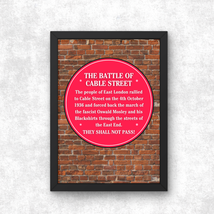 Battle of Cable Street Poster Print Anti Fascist Merch