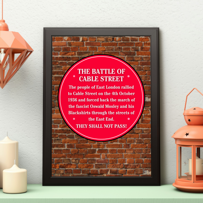 Battle of Cable Street Poster Print Anti Fascist Merch
