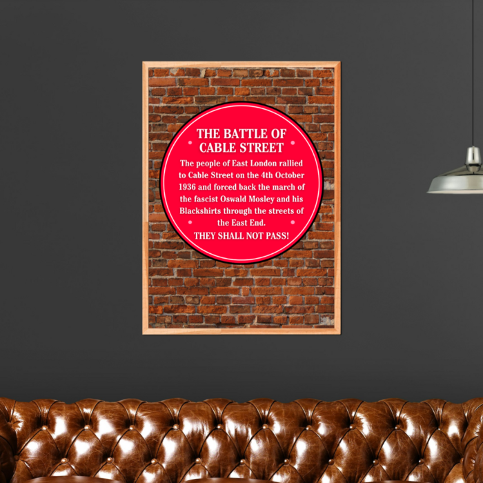 Battle of Cable Street Poster Print Anti Fascist Merch