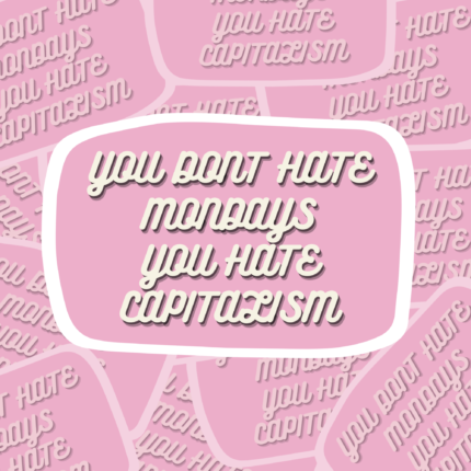 Anti Capitalism Vinyl Sticker You don't hate mondays you hate capitalism