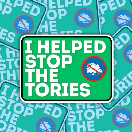I helped Stop the Tories Vinyl Sticker Anti Tory Merch