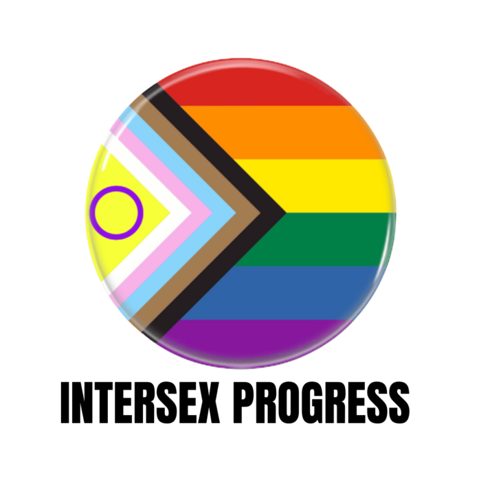 LGBTQ+ Intersex progress PRIDE Flags Button Pin Badge