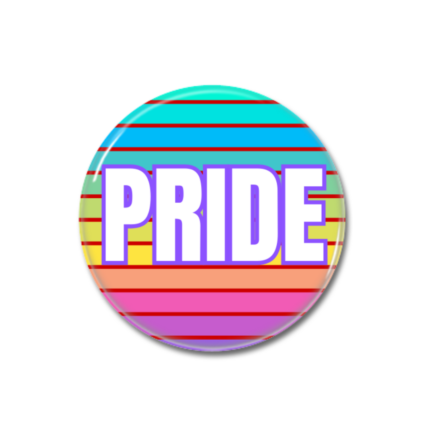 PRIDE Rainbow Button Pin Badge LGBTQ+ Friendly