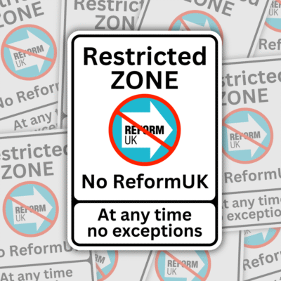Restricted Zone No Reform Vinyl Sticker Anti Fascist Merch