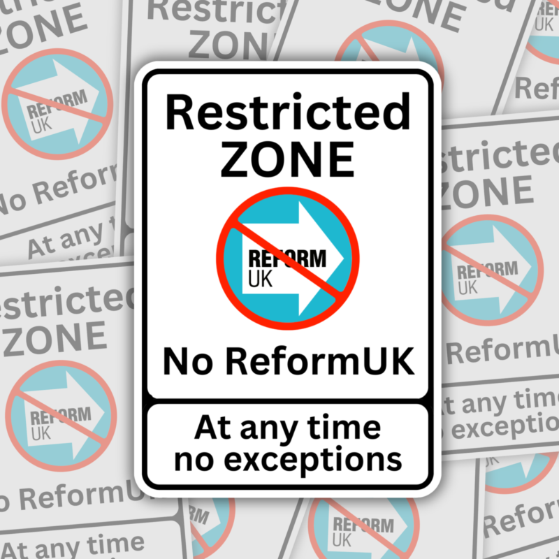 Restricted Zone No Reform Vinyl Sticker Anti Fascist Merch