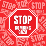 Stop Bombing Gaza Sign Vinyl Sticker Free Palestine Merch