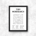 Tory Wordsearch Poster Print Wokerati Party