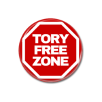 Tory Free Zone Button Pin Badge Anti Tory Merch