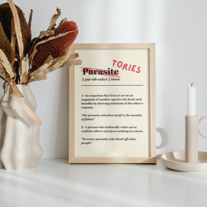 Tory Parasites Poster Print Anti Tory Merch