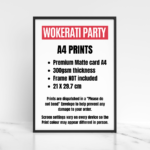 Wokerati Party Poster Prints Info A4