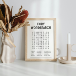 Tory Wordsearch Poster Print Wokerati Party