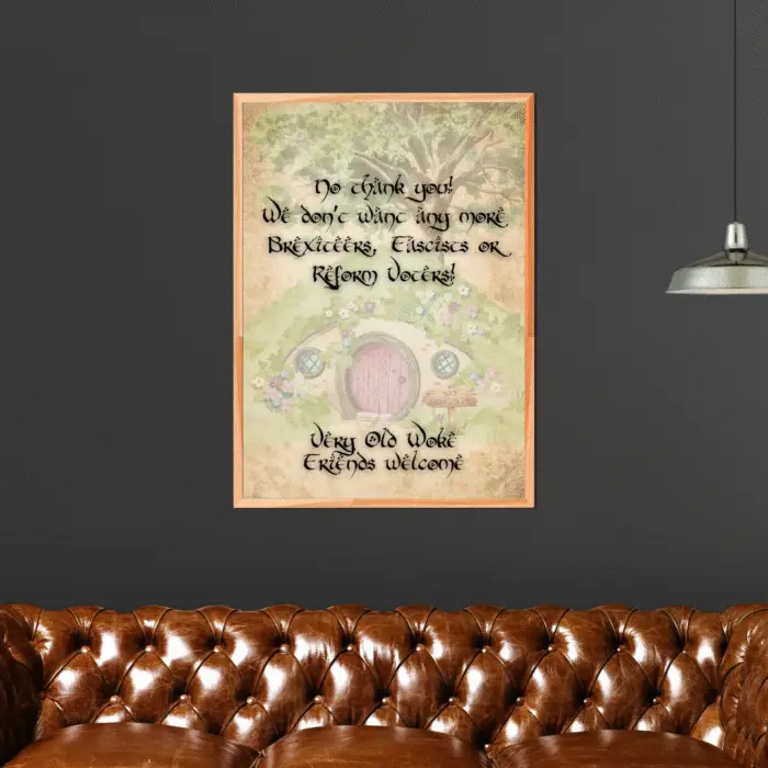 Anti Fascist Shire Poster Print Hole in the Ground Poster Print, Shire Decor Wall Art Gift, No Brexit Fascists, Reform UK Voters, Anti Racism, Woke Left Gift
