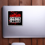 Yvette Cooper Free Palestine Vinyl Sticker, Stop Bombing Gaza, Stop the Genocide Action, Boycott Israel