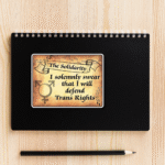 Magical Trans Rights Vinyl Sticker I Solemnly Swear Trans Rights Vinyl Sticker, 8x6 cm, Best Trans Equality LGBTQ+ Woman, Woke Left Wing Merch, Feminist PRIDE No Human is illegal