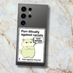 Cats Against Racism Vinyl Sticker, Woke Left Wing Merch, Anti Reform UK, Cute Political Felines, Humanity Equality