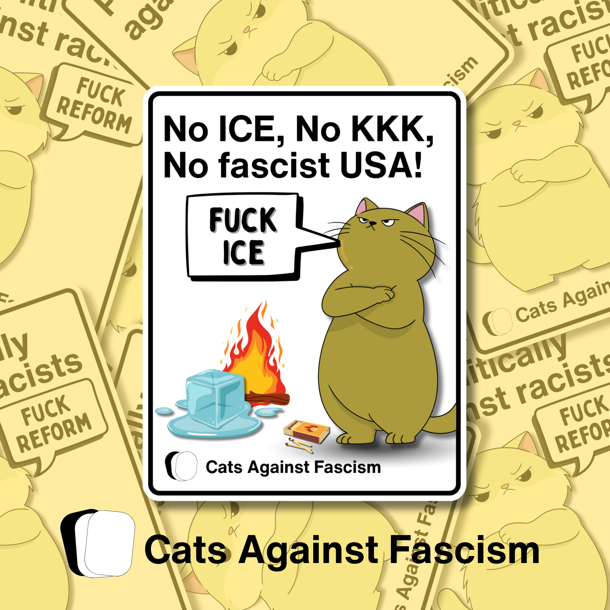 Fuck ICE Cats Against Fascism Sticker Anti ICE Merch Fuck ICE Cats Against Fascism Sticker Anti ICE Merch