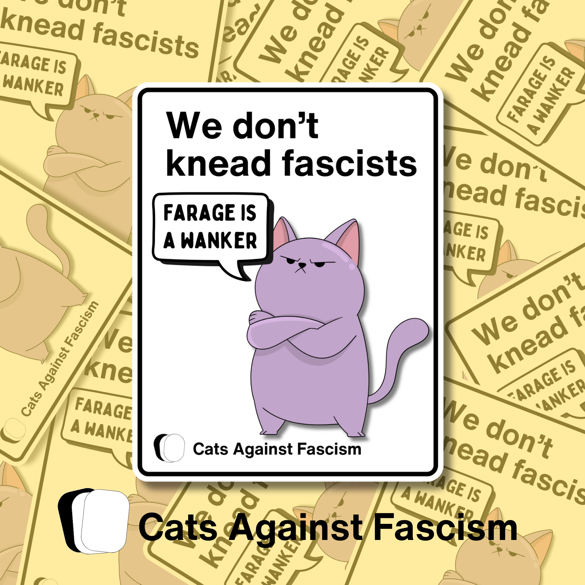 Anti Farage Cats Against Fascism Sticker Best Anti Reform Merch Anti Farage Cats Against Fascism Sticker Best Anti Reform Merch