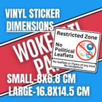 Restricted Zone No Political Leaflets Vinyl Sticker. Wokerati Party Vinyl Sticker Decal