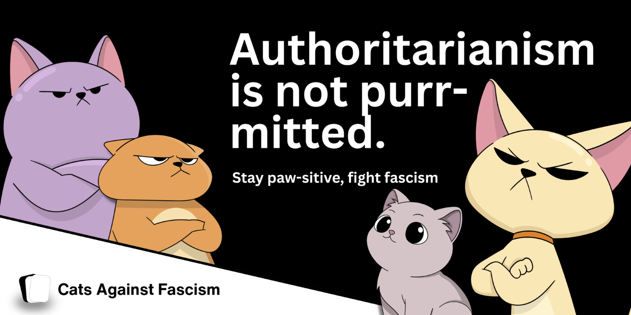 Cats Against Fascism, Anti Authoritarianism is not purr-mitted