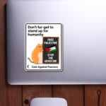 Palestine Cats Against Fascism Sticker Free Palestine Merch Stop Bombing Gaza. Palestine Action banned