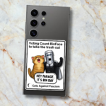 Vote Count Binface Vinyl Sticker Cats Against Fascism Sticker Best Anti Fascist Merch, Anti Reform UK