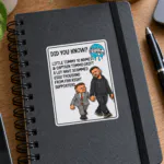 Far Right Grifters Vinyl Sticker showing caricatures of Tommy Robinson and Danny Tommo walking hand in hand, Rotten Reformers range Description: Main product image for the Far Right Grifters Vinyl Sticker from the Wokerati Party Rotten Reformers anti Reform UK collection. A satirical sticker with a "Did you know?" design featuring Little Tommy 10 Names and Captain Tommo Grift.