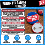 Wokerati Party Button Pin Badge Information